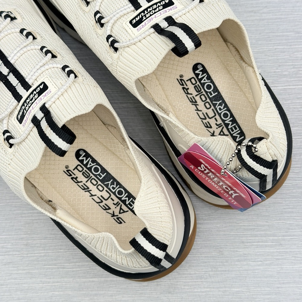Skechers Switch Back Zenventure Women's 9 Cream Knit Sneakers Trail 180159 - Picture 10 of 11